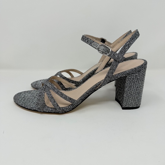 New Stuart Weitzman Starla 75 Block Heel Sandal In Gunmetal Sz 10 - Picture 6 of 12